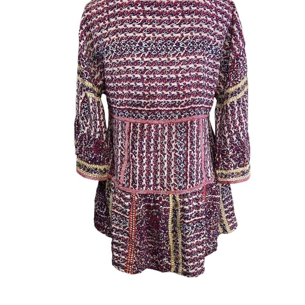 Anthropology Maeve 100% Silk Blouse Size SP  NWOT Boho  3/4 Bell Sleeves - Picture 4 of 8